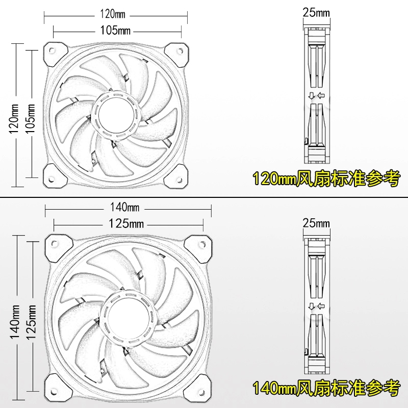 海盗船 LL120/140系列RGB单风扇套装120/140mm双RGB PWM风扇 - 图1