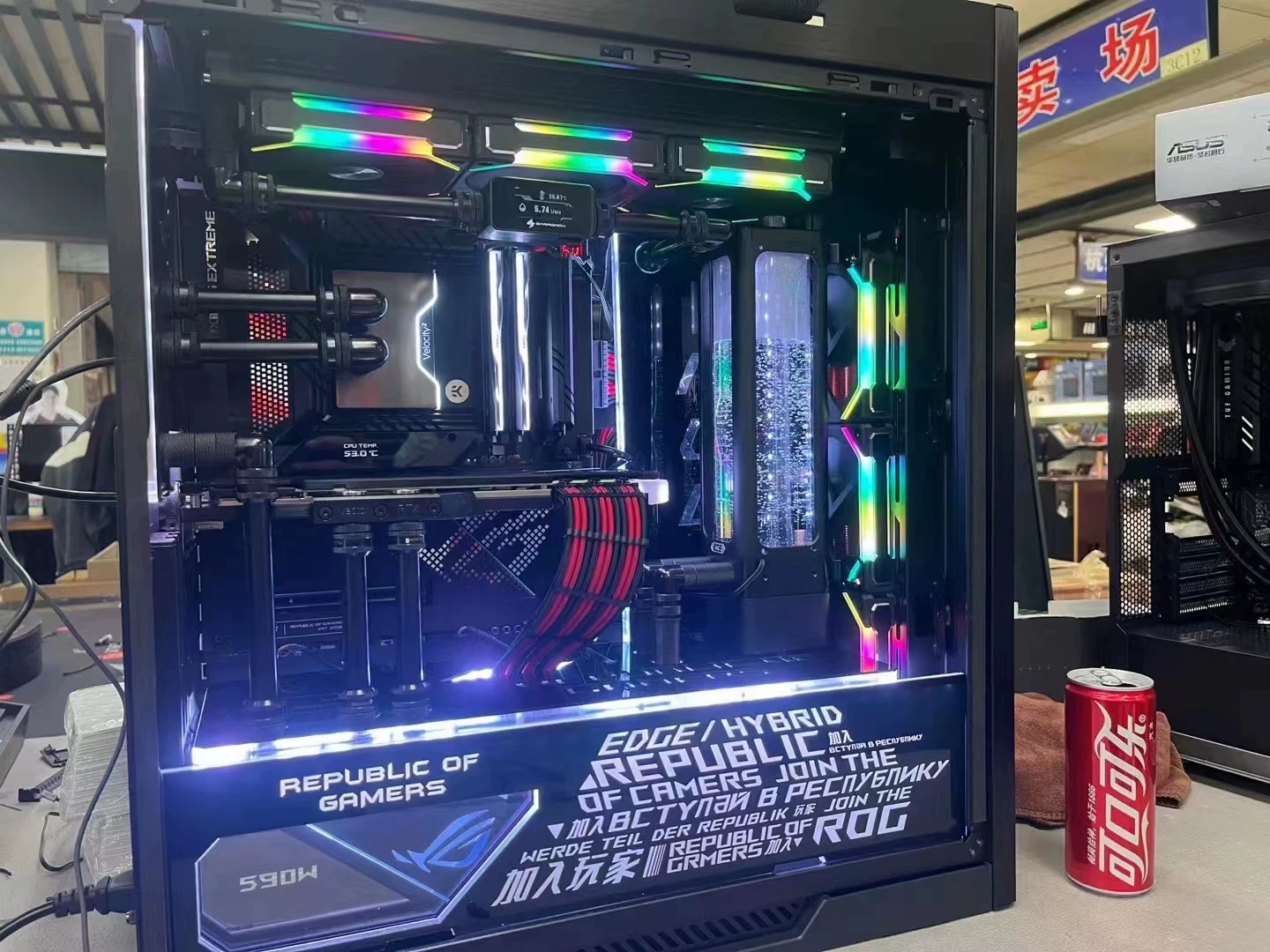Стесненные водяной кулер | ASUS ROG Солнечный Бог Жесткая трубка Подводная плата водяной дороги План EK раздел воды холодная