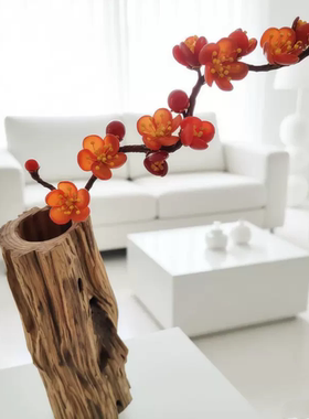 粉水晶玛瑙花朵摆件新中式装点