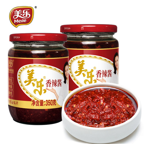 美乐香辣酱350g*2瓶四川自贡富顺炒菜辣椒酱火锅底料调料酱 - 图0