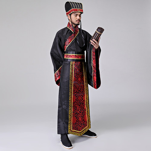 古装服装男古代唐装汉服男装外套汉代直裾曲裾服装中国风演出服装 - 图1