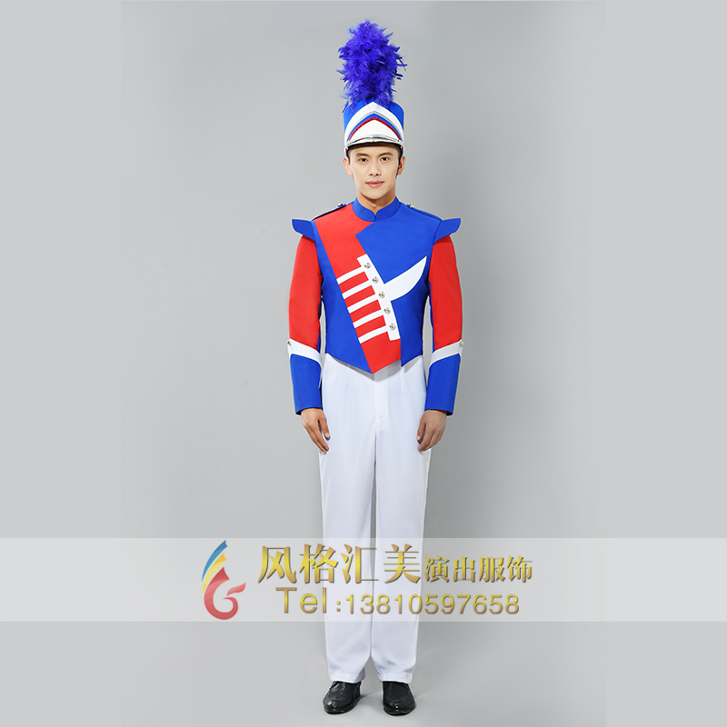 新款行进管乐服儿童鼓号服升旗手服装中小学生仪仗队服服装 - 图0