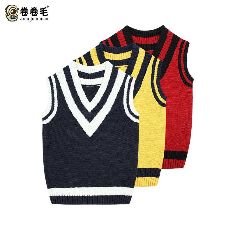 童装背心马甲儿童新款春秋季英伦学院风学生校服女童班服男生毛衣,淘宝优惠券,粉丝福利购,淘宝优惠卷