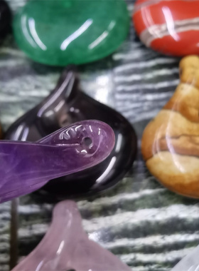 天然紫晶水滴钱袋子平安扣吊坠