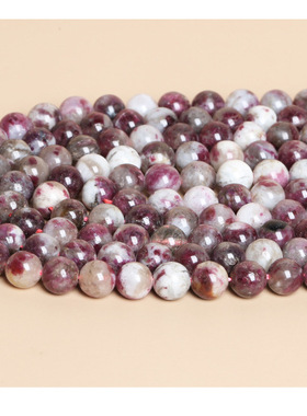 梅花碧玺散珠圆珠珠串 手链项链耳环饰品DIY配件裸石半宝石