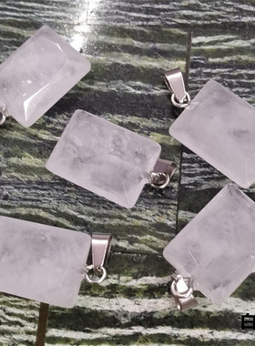 天然紫水晶虎眼石方形切面吊坠