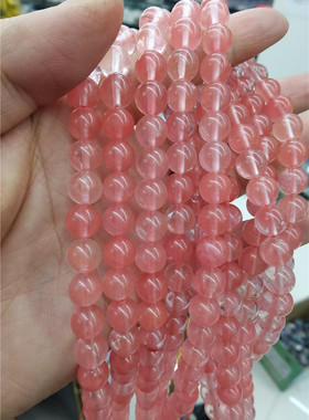 西瓜红水晶半宝石饰品珠串