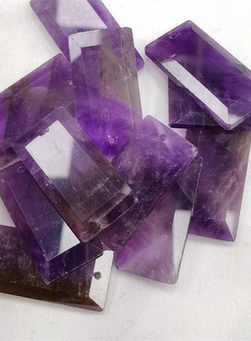 天然石水晶东陵长方形切角吊坠