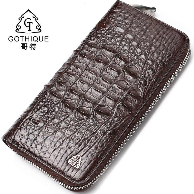 哥特真男长款大容量正品鳄鱼皮钱包 哥特钱包
