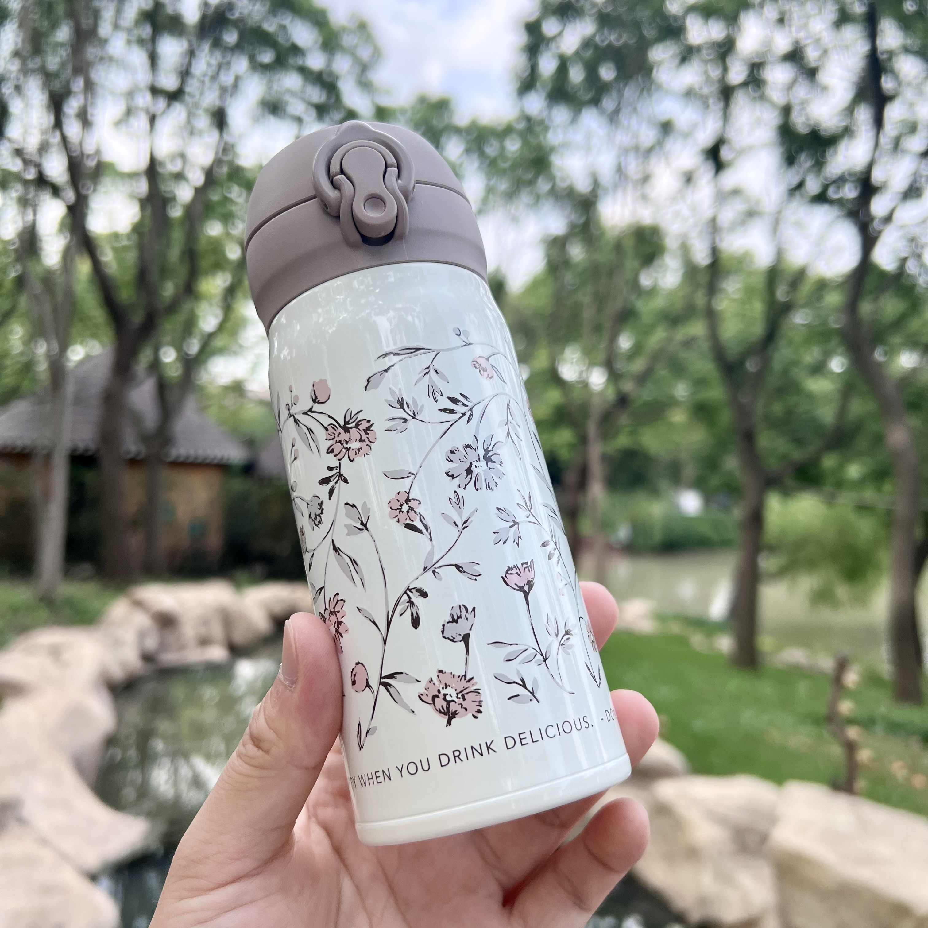 膳魔师小花花小清新350ml水杯afternoon tea限定合作款正品 - 图1