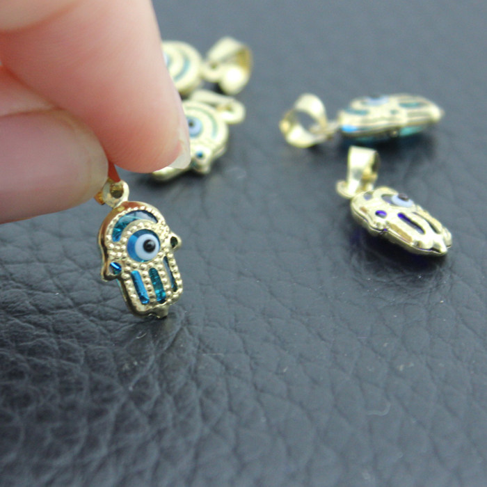 土耳其进口蓝眼睛14k金吊坠女项链 LUCKYMOJO土耳其进口饰品项链