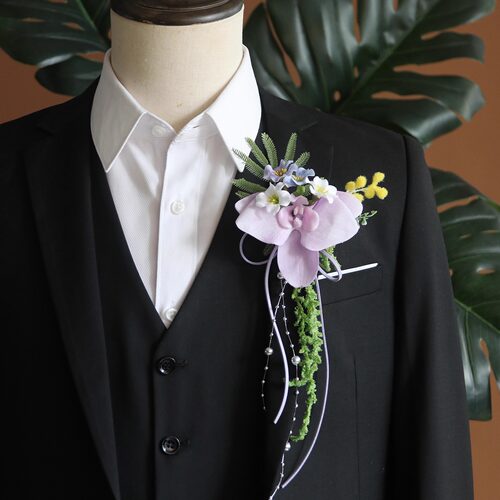 敬酒杯装饰仿真花 氛围感好物结婚摄影活动庆典仪式摆件胸花 紫 - 图3