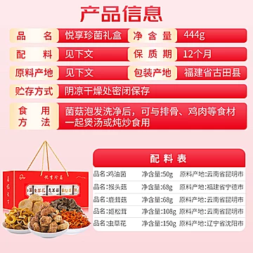 菌益山珍礼盒云南特产干货菌菇年货送礼佳品[116元优惠券]-寻折猪