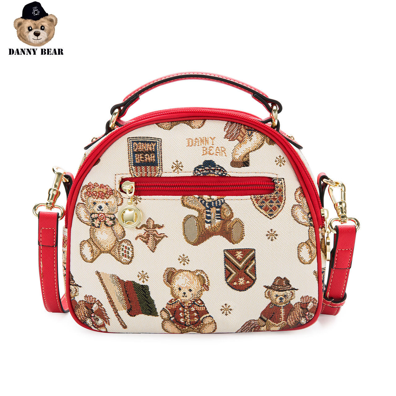丹尼熊新品手提化妆包2020布斜挎包 丹尼熊箱包女士包袋