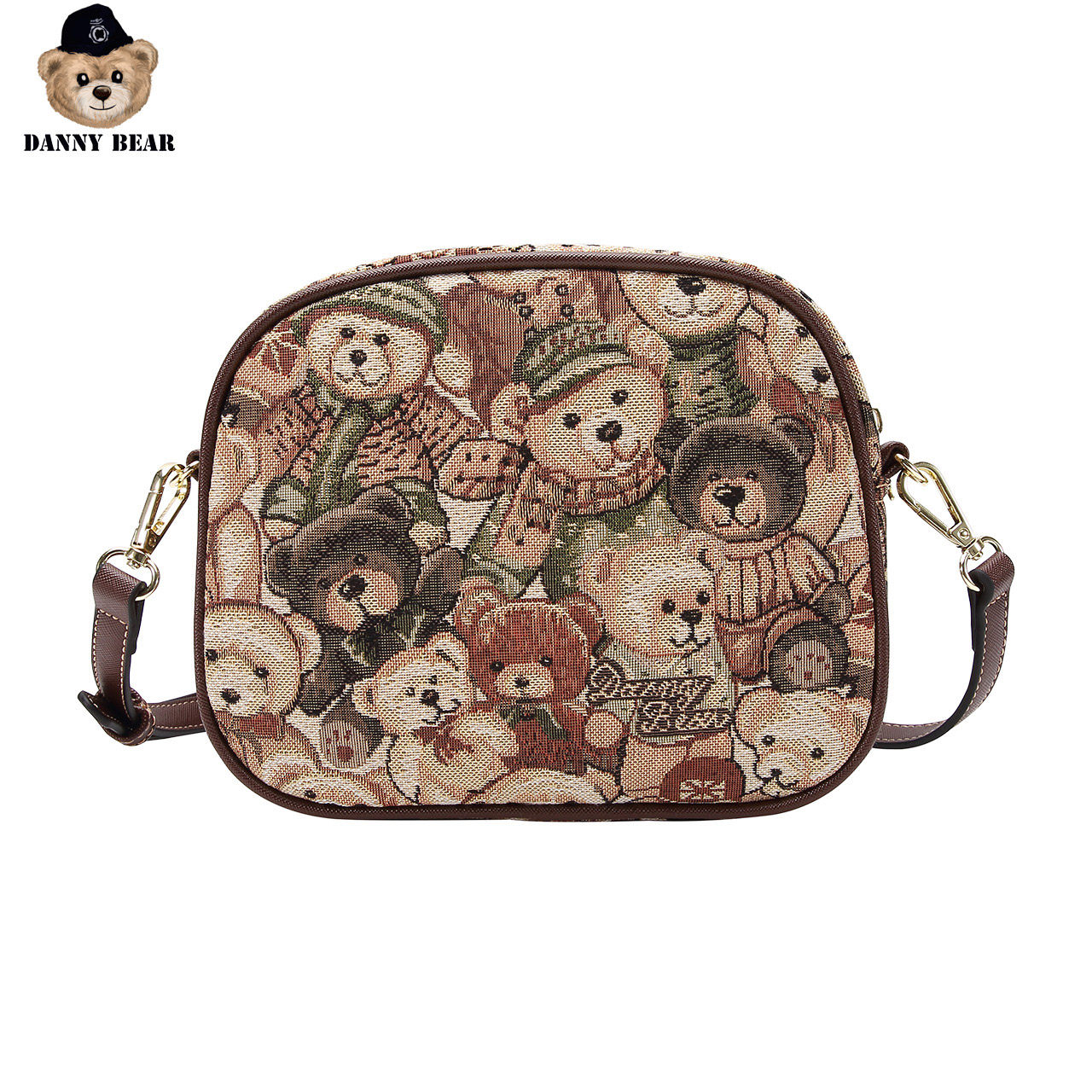 丹尼熊休闲小圆新款小熊布包斜挎包 丹尼熊箱包女士包袋