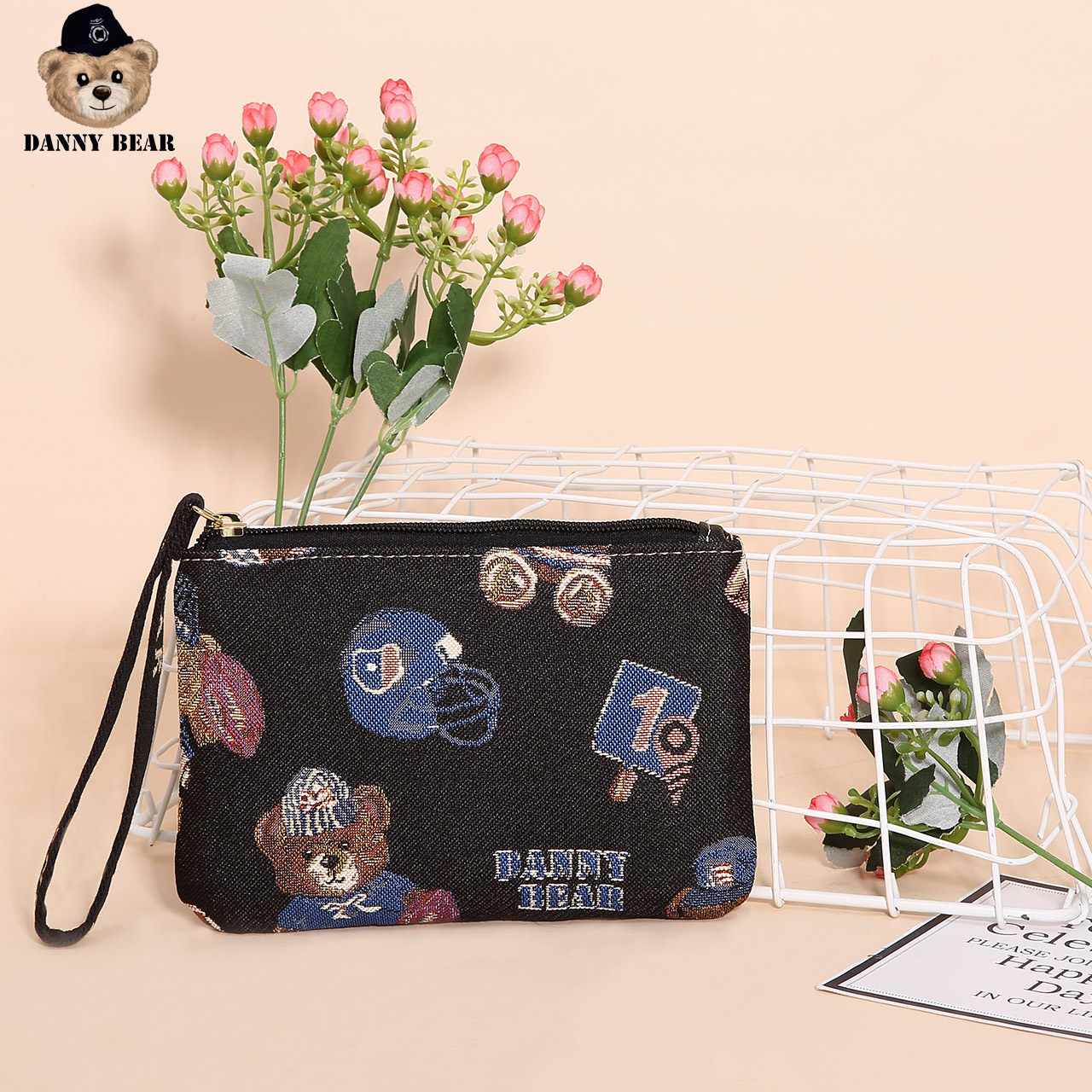 丹尼熊零钱包手拿手拎便携随身女包 丹尼熊箱包女士包袋