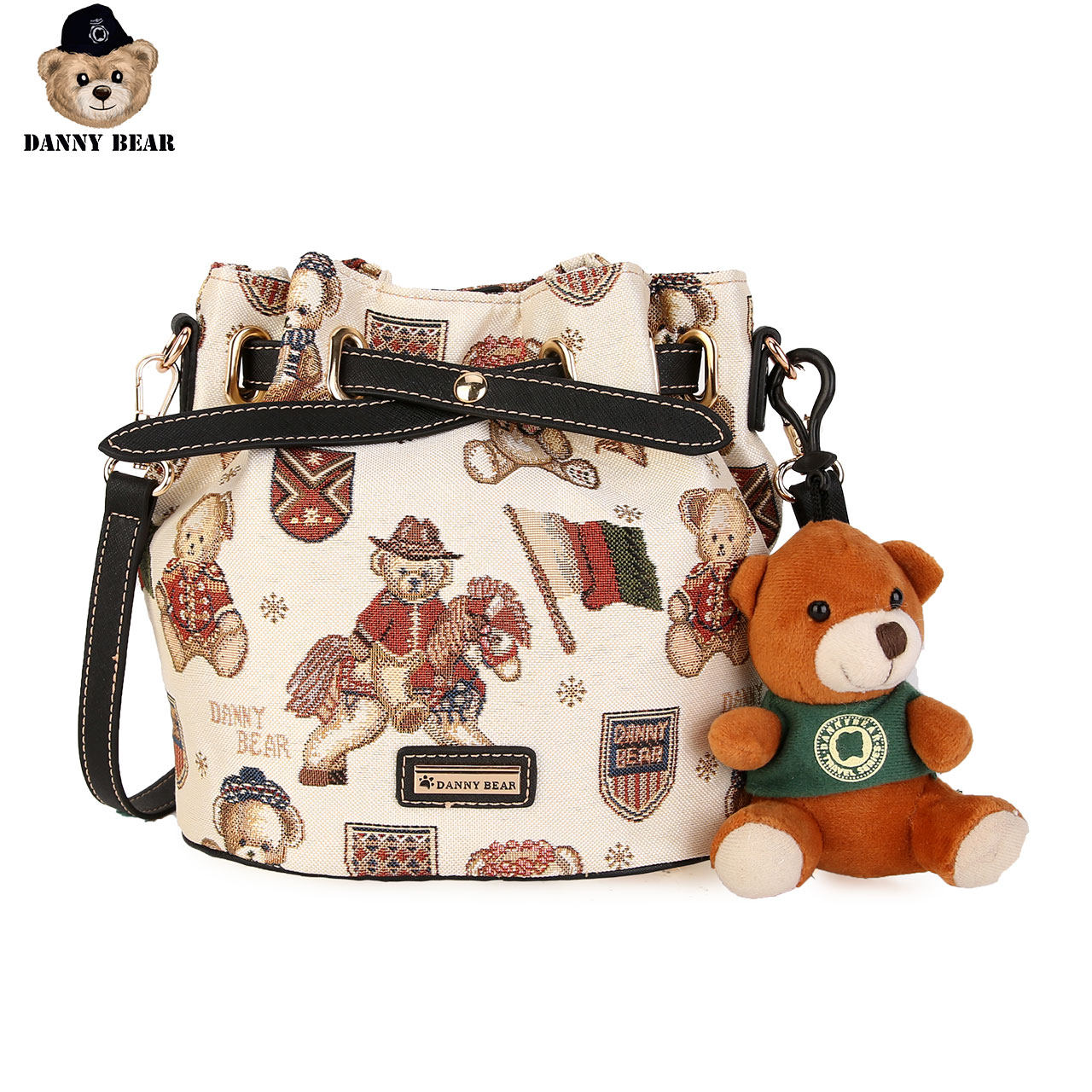 丹尼熊新品复古风手提罗马斜挎包 丹尼熊箱包女士包袋