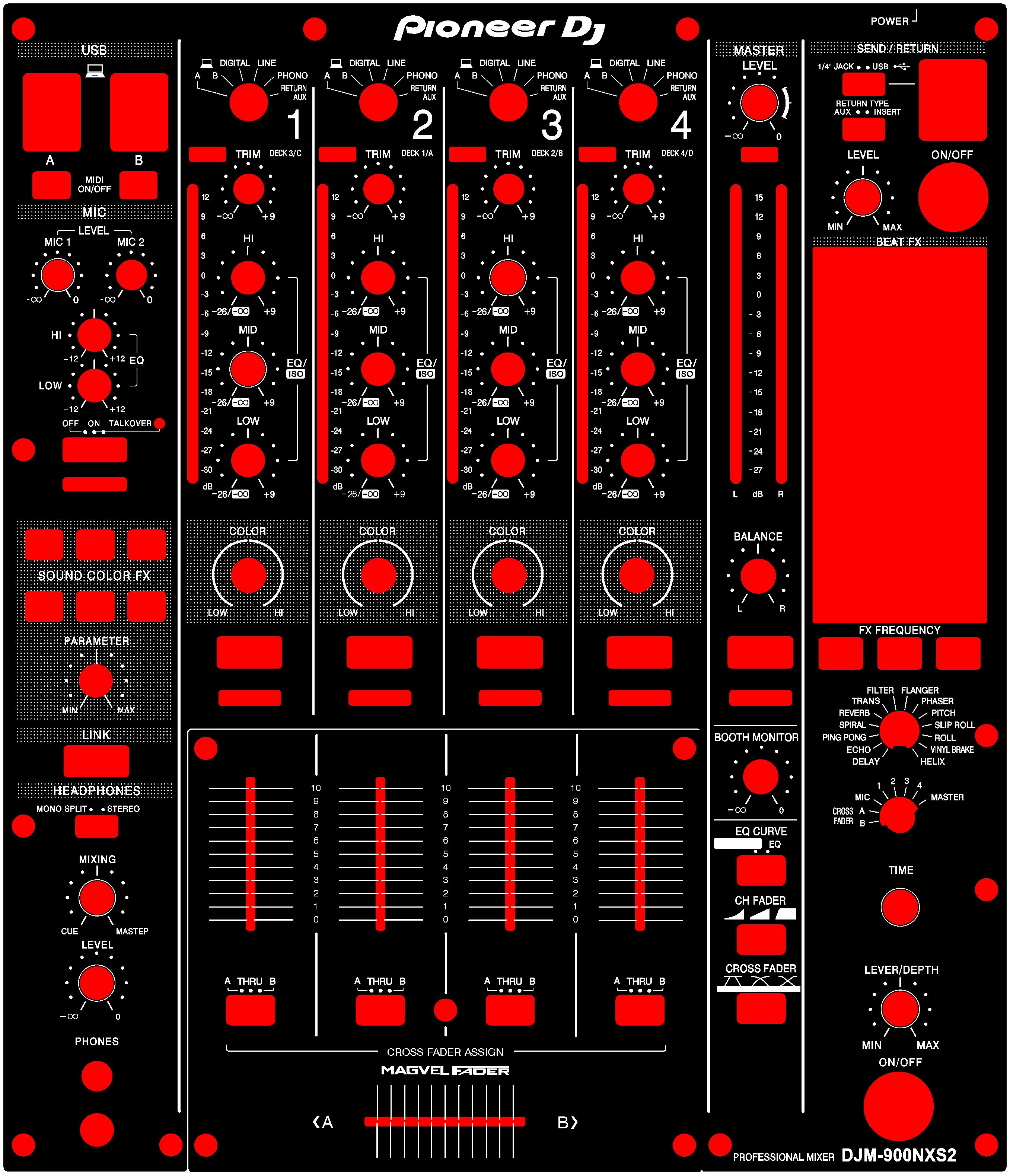 先锋djm900nxs2混音台打碟机的专用贴膜贴纸保护贴 黑白两色可选 - 图2