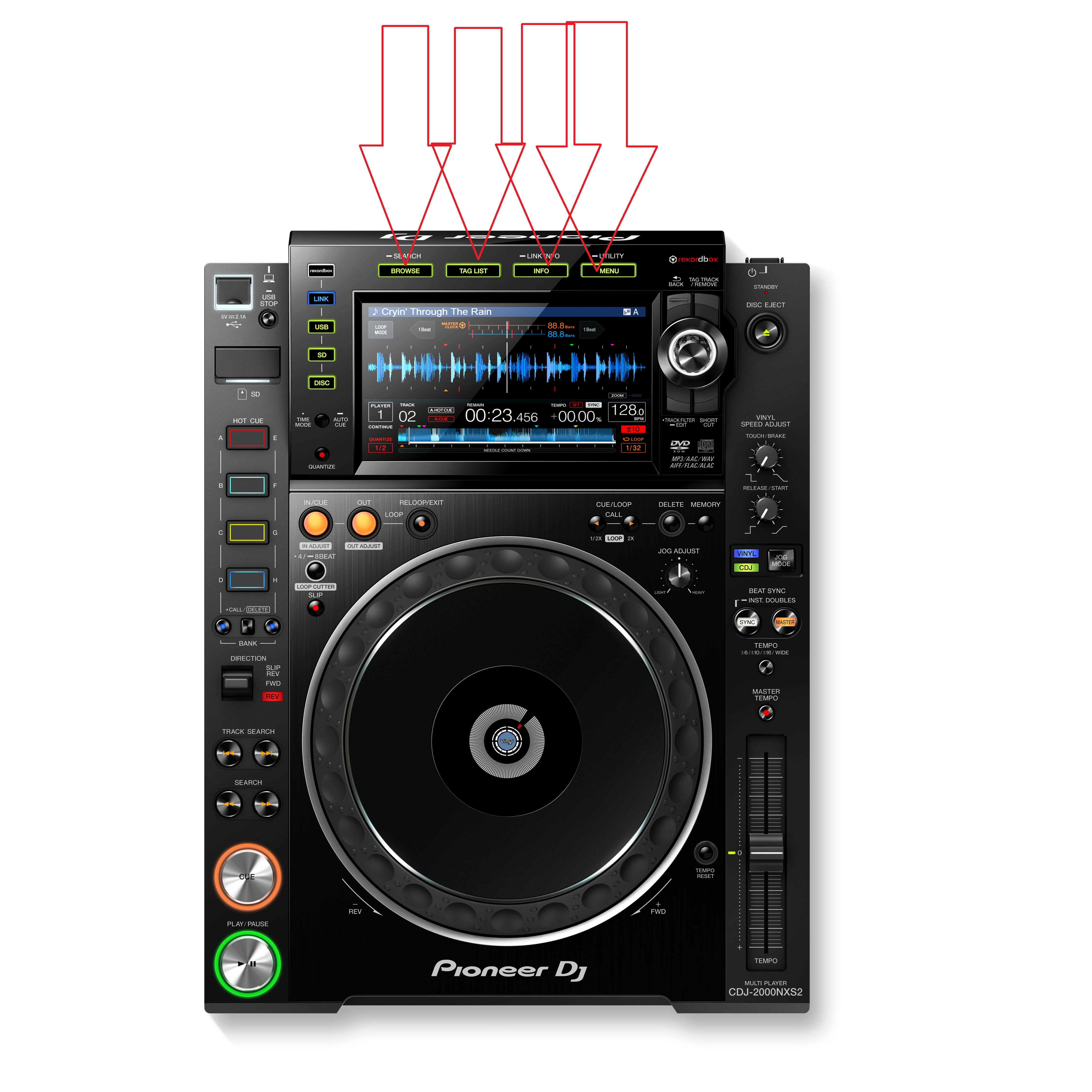 先锋CDJ2000NXS2打碟机显示屏BROWSE TAGLIST四连按键DAC2807现货 - 图0