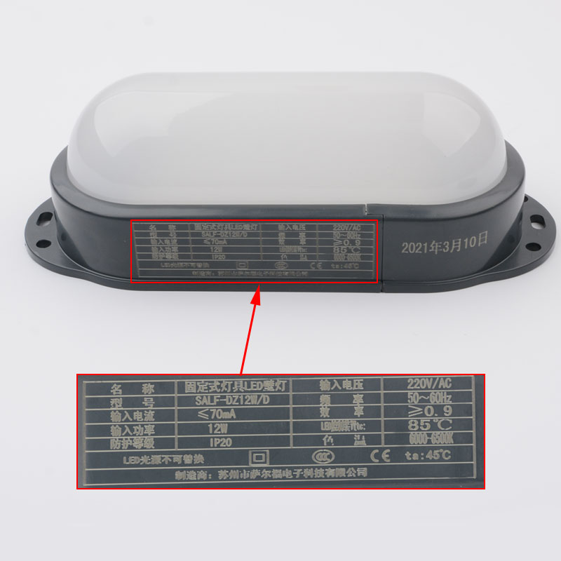 电梯配件轿厢顶井道照明灯SALF-DZ12W/D DZ8W/D电压220V - 图0