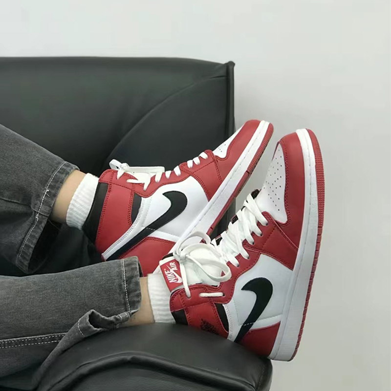 Air Jordan 1 AJ1芝加哥黑红经典2022年版男女高帮球鞋DZ5485-612 - 图0