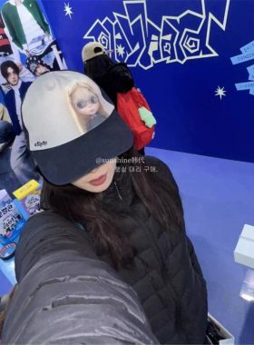 正品趣味可爱大眼娃娃网眼棒球帽