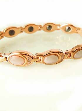 正品台湾KOTO健康可调节时尚宝石钛锗磁疗手链白猫锆石高档女手链