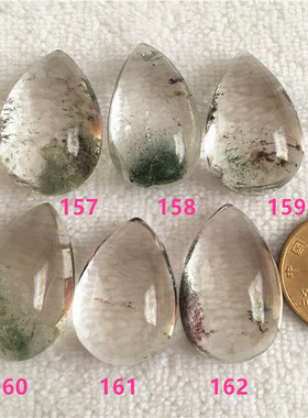 天然红绿幽灵吊坠水晶景石一物一图