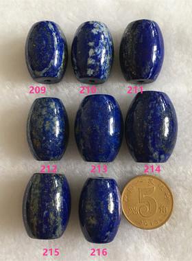 保真原矿精选级青金石散珠老型桶珠diy金刚星月菩提隔珠顶珠配饰