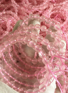粉水晶招桃花手链女款天然轻奢粉晶转运珠手串闺蜜生日礼物