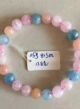 海蓝宝糖果色单圈水晶天然摩根石