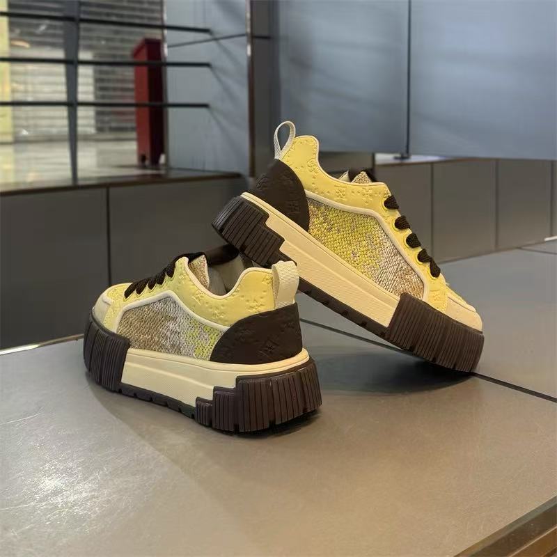 男鞋秋季百搭休闲小众原创设计帆布板鞋青少年厚底增高防滑运动鞋 - 图1