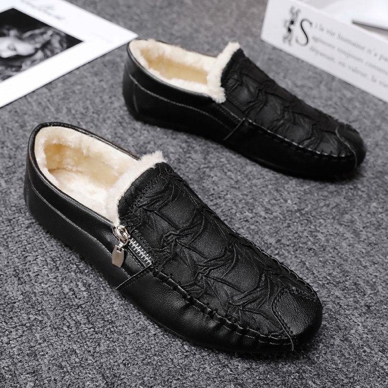 豆豆男鞋冬季加绒保暖二棉鞋一脚蹬商务黑色男士休闲皮鞋开车软底,淘宝优惠券,粉丝福利购,淘宝优惠卷