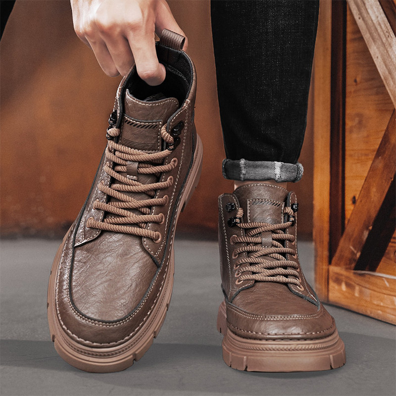 马丁靴男款冬季防水防滑耐磨劳保鞋男士百搭休闲机车高帮工装皮靴,淘宝优惠券,粉丝福利购,淘宝优惠卷