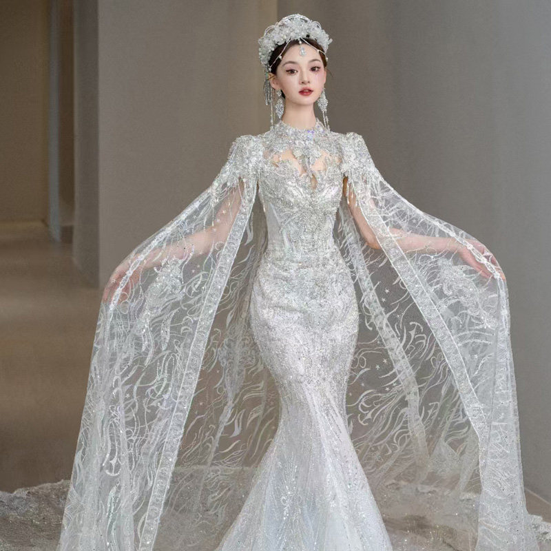 奢华主婚纱宫廷修身2024新款轻气质迎宾礼服法式鱼尾裙抹胸订婚裙,淘宝优惠券,粉丝福利购,淘宝优惠卷