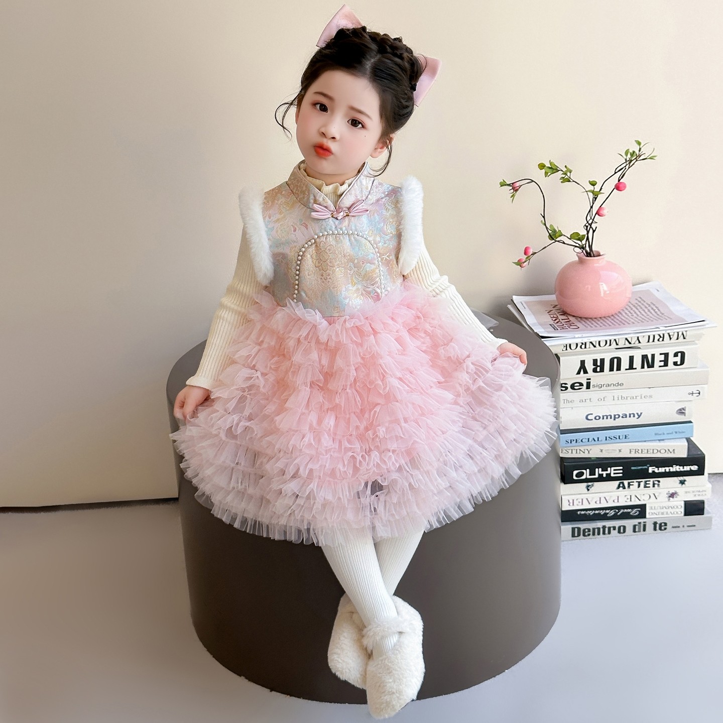 女童连衣裙繁花儿童秋冬季拜年服过年衣服新年国风女宝宝裙子冬装,淘宝优惠券,粉丝福利购,淘宝优惠卷