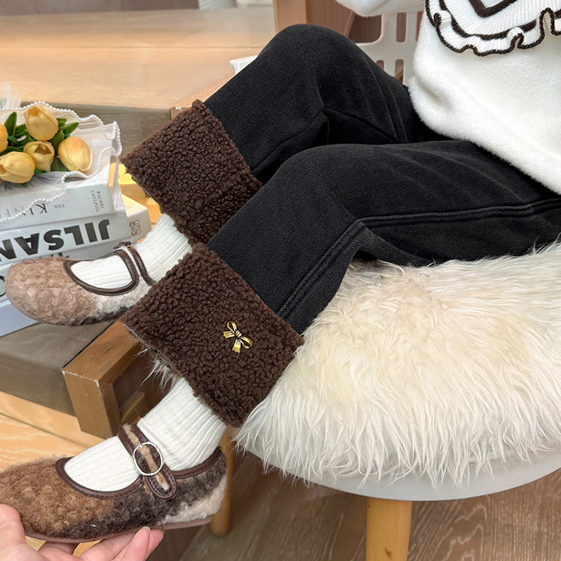 女童牛仔裤子秋冬季2025新款儿童加绒外穿女宝宝一体绒加厚直筒裤 - 图3