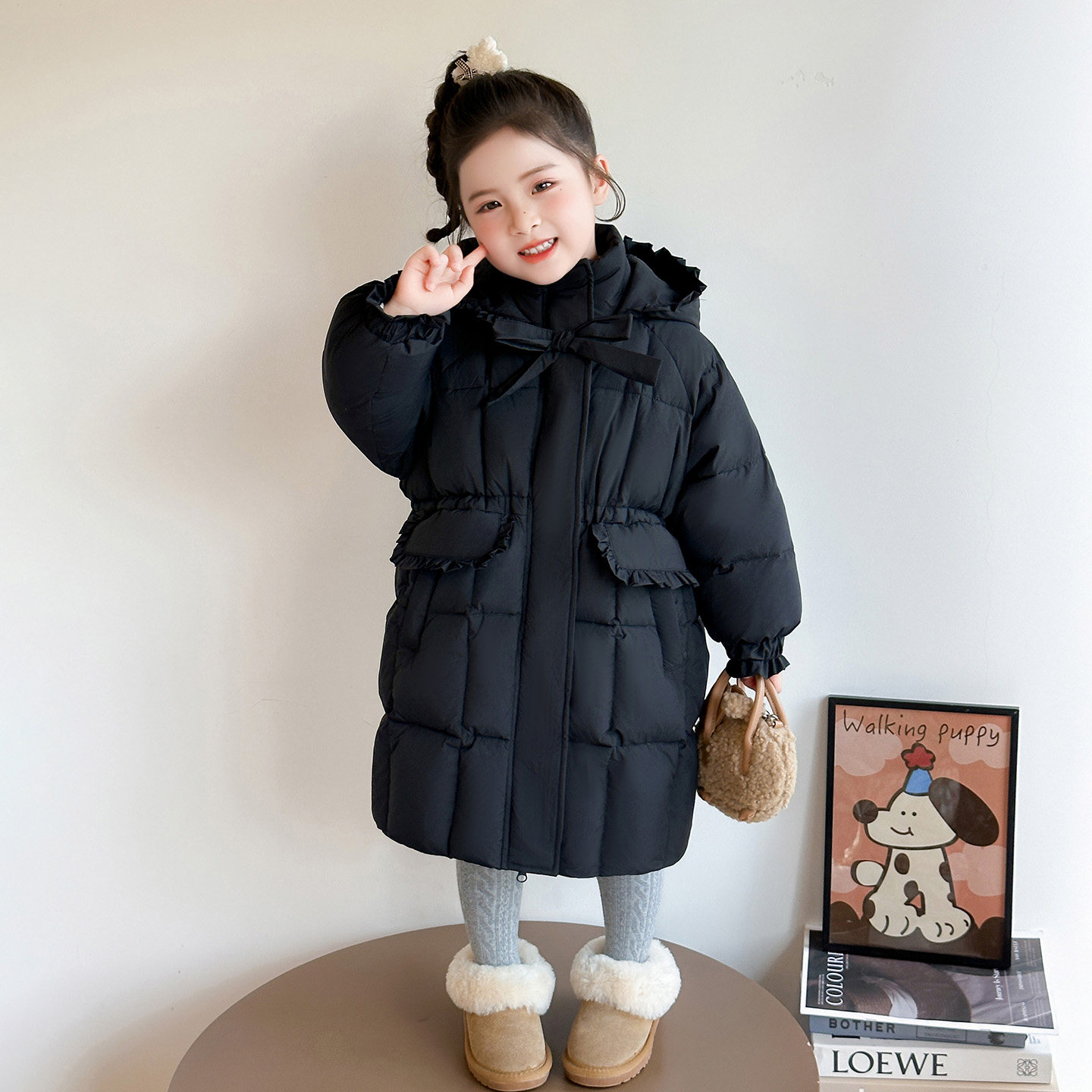 女童羽绒服冬季白鸭绒中长款2025新款蝴蝶儿童女宝宝外套冬装加厚,淘宝优惠券,粉丝福利购,淘宝优惠卷