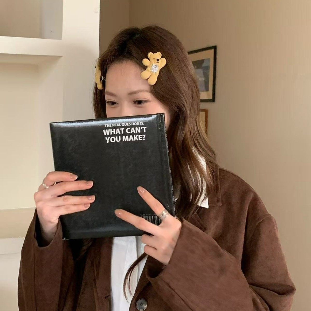 乐园系列招手小熊饼干宝石发卡轻奢可爱百搭植绒发卡边夹生日礼物,淘宝优惠券,粉丝福利购,淘宝优惠卷