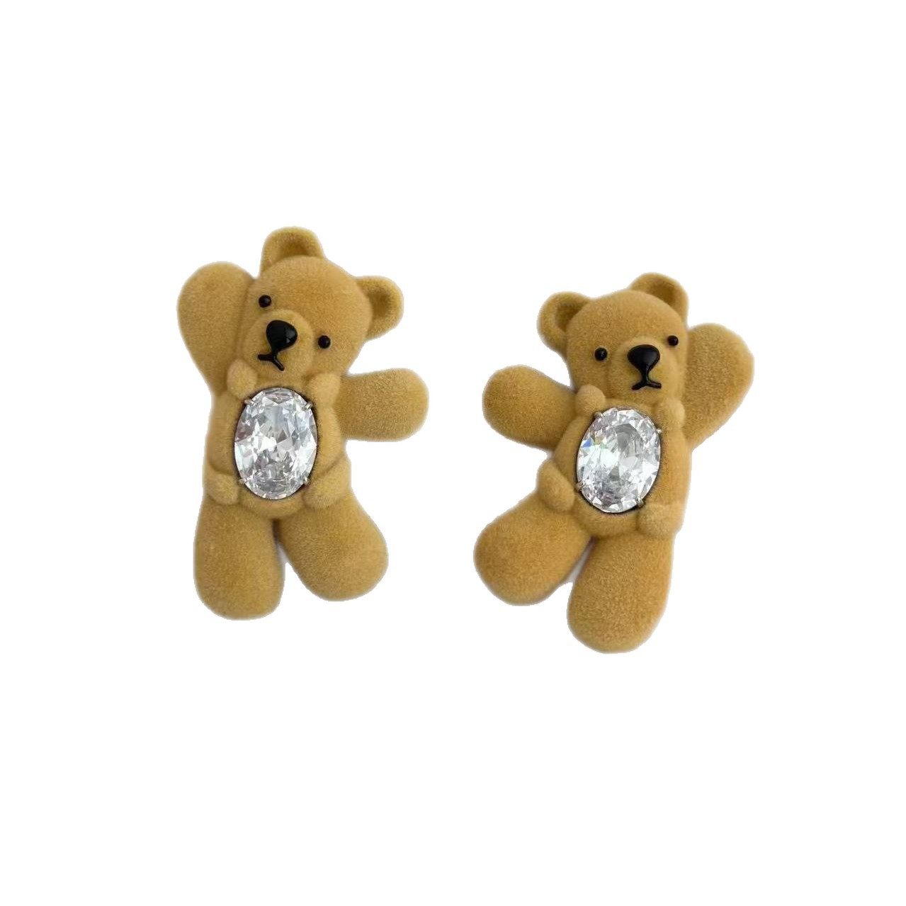 乐园系列招手小熊饼干宝石发卡轻奢可爱百搭植绒发卡边夹生日礼物,淘宝优惠券,粉丝福利购,淘宝优惠卷