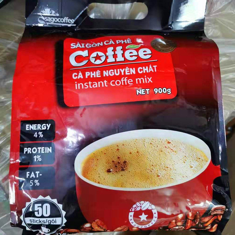 越南进口西贡三合一炭烧速溶咖啡900g炭烧味原味50条+1条免费试喝-图1