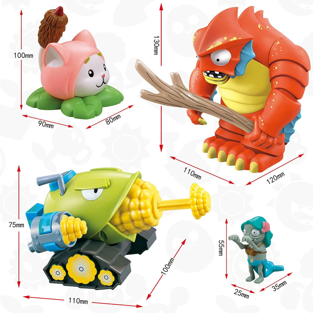 Plants vs. Zombies, игрушка, набор, новая коллекция, 2 набора, подарок на день рождения