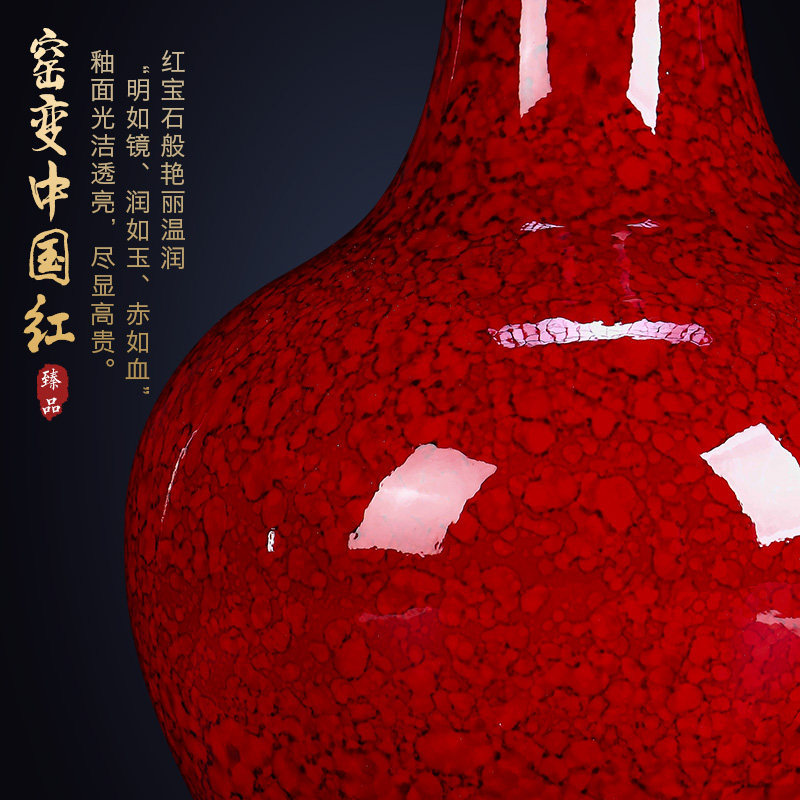 景德镇陶瓷器花瓶摆件客厅插花新中式红色瓷瓶装饰品高级感创意,淘宝优惠券,粉丝福利购,淘宝优惠卷