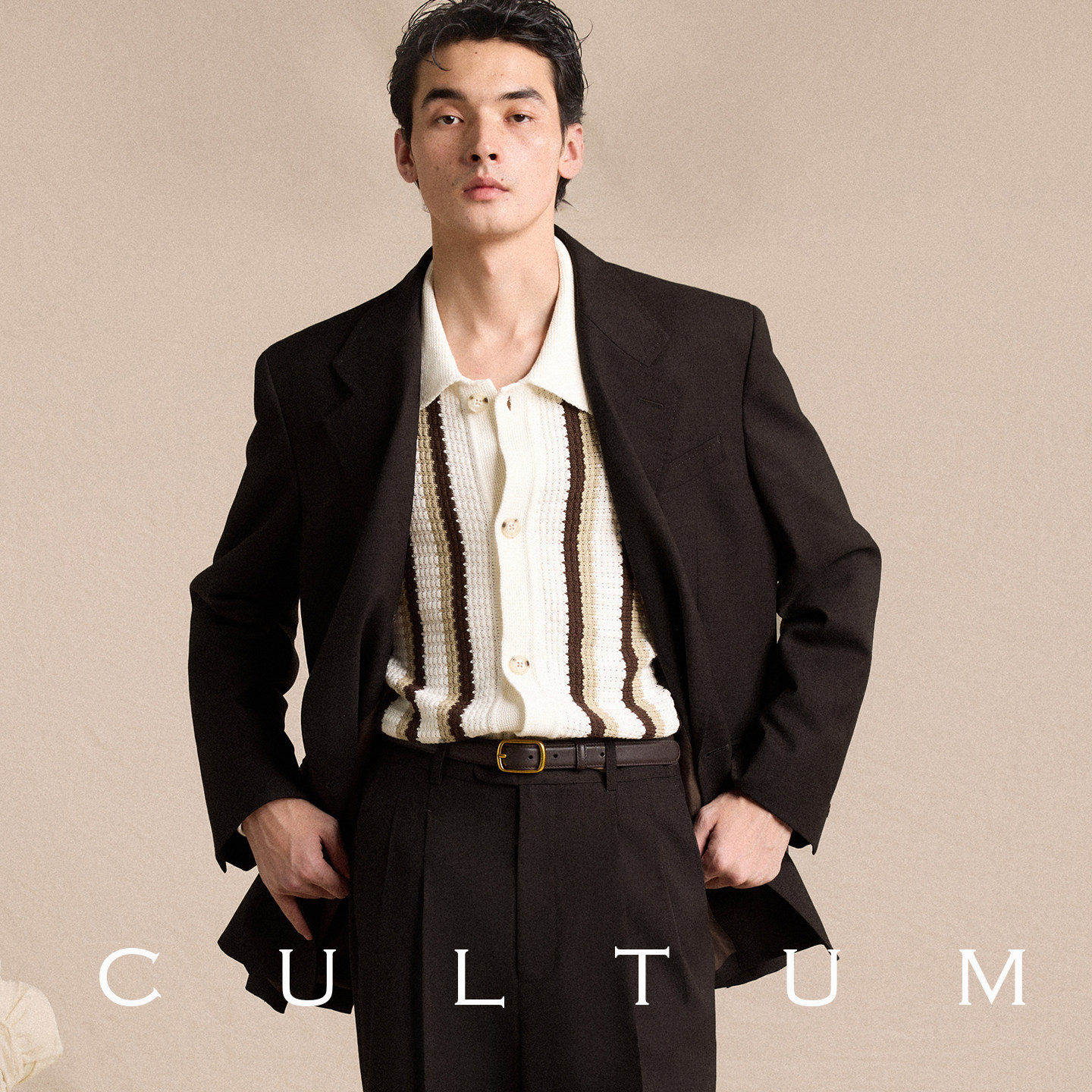 【100%纯棉】CULTUM宽松款翻领针织衫男士镂空系扣休闲慵懒开衫,淘宝优惠券,粉丝福利购,淘宝优惠卷