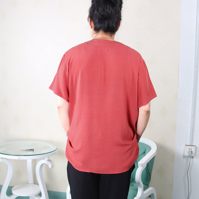 斤胖妈妈装夏装加肥加大码女装中老年女装短袖棉麻套装两件套 200 斤胖妈妈装夏装加肥加大码女装中老年女装短袖棉麻套装两件套 200