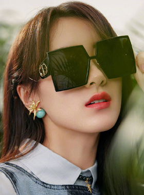 2021高级风白色大方框显瘦太阳镜