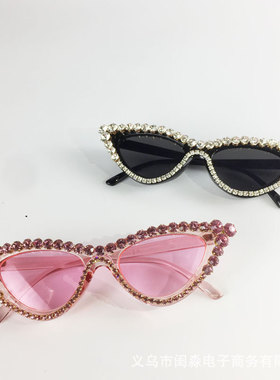 水钻太阳镜夸张三角街拍造型摄影