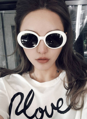 权志龙网红美伢封帆原宿白色墨镜