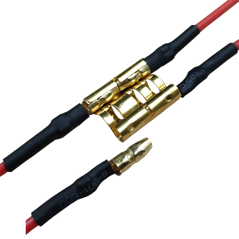 电源电线导电铜件一分三连接插件一进三出公母支线接头可接插端子