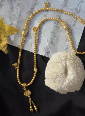 古法传承珠珠美满连连三圈手串女莲蓬手链毛衣链